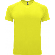 Bahrain sportowa koszulka męska z krótkim rękawem 135 g/m², s, żółty