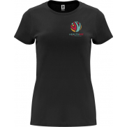 Capri koszulka damska z krótkim rękawem 170 g/m², 2xl, czarny