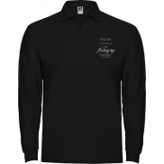 Estrella koszulka męska polo z długim rękawem 220 g/m², m, czarny