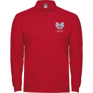 Estrella koszulka męska polo z długim rękawem 220 g/m², m, czerwony
