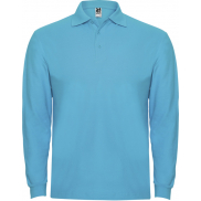 Estrella koszulka męska polo z długim rękawem 220 g/m², m, niebieski