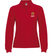 Estrella koszulka damska polo z długim rękawem 220 g/m², 2xl, czerwony