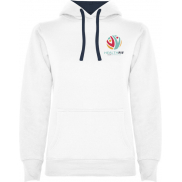 Urban damska bluza z kapturem 280 g/m², xl, biały, niebieski