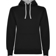 Urban damska bluza z kapturem 280 g/m², xl, czarny, szary