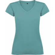 Victoria damska koszulka z krótkim rękawem i dekoltem w serek 155 g/m², 3xl, niebieski