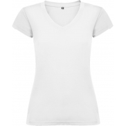 Victoria damska koszulka z krótkim rękawem i dekoltem w serek 155 g/m², 3xl, biały