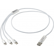 Versatile kabel do ładowania 5-1 z aluminium z recyklingu, szary