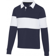 Clyde bluza polo do rugby unisex, m, niebieski, biały