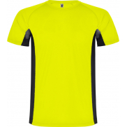 Shanghai sportowa koszulka męska z krótkim rękawem 140 g/m², s, żółty, czarny