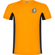 Shanghai sportowa koszulka męska z krótkim rękawem 140 g/m², xl, pomarańczowy, czarny