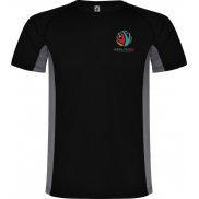 Shanghai sportowa koszulka męska z krótkim rękawem 140 g/m², 2xl, czarny, szary