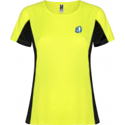 Shanghai sportowa koszulka damska z krótkim rękawem 140 g/m², s, żółty, czarny