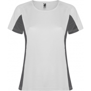 Shanghai sportowa koszulka damska z krótkim rękawem 140 g/m², 2xl, biały, szary