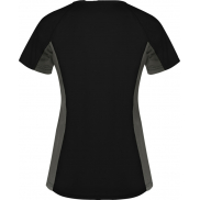 Shanghai sportowa koszulka damska z krótkim rękawem 140 g/m², 2xl, czarny, szary