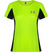 Shanghai sportowa koszulka damska z krótkim rękawem 140 g/m², l, zielony, czarny