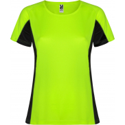 Shanghai sportowa koszulka damska z krótkim rękawem 140 g/m², 2xl, zielony, czarny