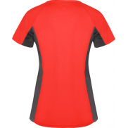 Shanghai sportowa koszulka damska z krótkim rękawem 140 g/m², xl, czerwony, szary