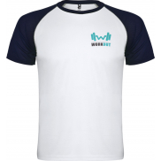 Indianapolis sportowa koszulka unisex z krótkim rękawem 140 g/m², l, biały, niebieski