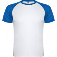 Indianapolis sportowa koszulka unisex z krótkim rękawem 140 g/m², 2xl, biały, niebieski