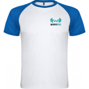 Indianapolis sportowa koszulka unisex z krótkim rękawem 140 g/m², 3xl, biały, niebieski