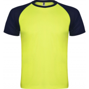 Indianapolis sportowa koszulka unisex z krótkim rękawem 140 g/m², 3xl, żółty, niebieski