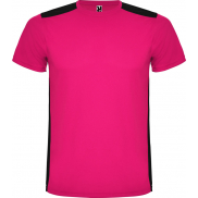 Detroit sportowa koszulka unisex z krótkim rękawem 130 g/m², l, różowy, czarny