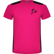 Detroit sportowa koszulka unisex z krótkim rękawem 130 g/m², xl, różowy, czarny
