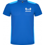 Detroit sportowa koszulka unisex z krótkim rękawem 130 g/m², 2xl, niebieski