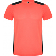 Detroit sportowa koszulka unisex z krótkim rękawem 130 g/m², s, czerwony, czarny