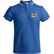 Tamil sportowa koszulka męska polo z krótkim rękawem 150 g/m², m, niebieski, biały
