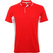 Montmelo koszulka polo unisex z krótkim rękawem 150 g/m², l, czerwony, biały