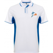Montmelo koszulka polo unisex z krótkim rękawem 150 g/m², l, biały, niebieski