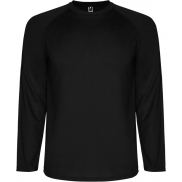 Męska koszulka sportowa Montecarlo z długim rękawem 150 g/m², xl, czarny