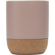 Billie kubek ceramiczny o pojemności 300 ml z detalami z korka i matowym wykończeniem, różowy