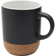 Billie kubek ceramiczny o pojemności 300 ml z detalami z korka i matowym wykończeniem, czarny