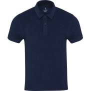 Koszulka polo Akoya, unisex, z materiału frotte z recyklingu 230 g/m², s, niebieski
