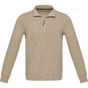 Tin sweter unisex Aware™ z materiałów z recyklingu z zamkiem błyskawicznym na 1/4 długości 280 g/m², xxs, piasek pustyni