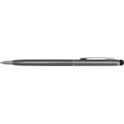 Ore aluminium ballpoint pen with stylus (blue ink), szary