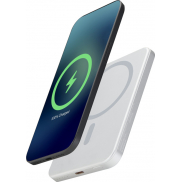 Powerbank Avis 5000 mAh z recyklingowanego aluminium posiadającego certyfikację RCS, z wbudowanym magnesem , szary