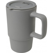 Carter kubek ceramiczny o pojemności 450 ml z plastikową pokrywką, szary