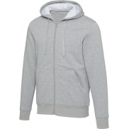 Natron bluza sherpa z kapturem z zamkiem błyskawicznym na całej długości 320 g/m², l, szary