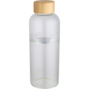 Mirage butelka ze szkła borokrzemowego o pojemności 650 ml z pojedynczą ścianką i zakrętką bambusową, biały