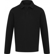 Apollo koszulka polo z długim rękawem, uniseks 245 g/m², l, czarny