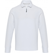Apollo koszulka polo z zamkiem do połowy i długimi rękawami, uniseks 245 g/m², 4xs, biały