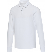 Apollo koszulka polo z zamkiem do połowy i długimi rękawami, uniseks 245 g/m², 3xs, biały