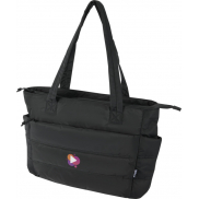 Puffer torba na zakupy z certyfikatem GRS z recyklingu na laptopa o przekątnej 15,6 cala, 18 l , czarny