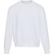 Boris 280 g/m2 sweter unisex z organicznego materiału z certyfikatem OCS o luźnym kroju i z okrągłym dekoltem, 4xs, biały