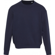 Boris 280 g/m2 sweter unisex z organicznego materiału z certyfikatem OCS o luźnym kroju i z okrągłym dekoltem, xxs, niebieski