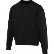 Boris 280 g/m2 sweter unisex z organicznego materiału z certyfikatem OCS o luźnym kroju i z okrągłym dekoltem, xs, czarny