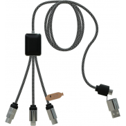 SCX.design C33 kabel do ładowania typu C o mocy 60 W z podwójnym podświetlanym logo , czarny